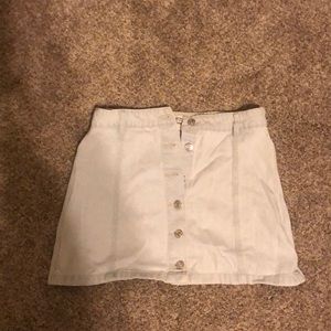 Light wash A-line mini skirt